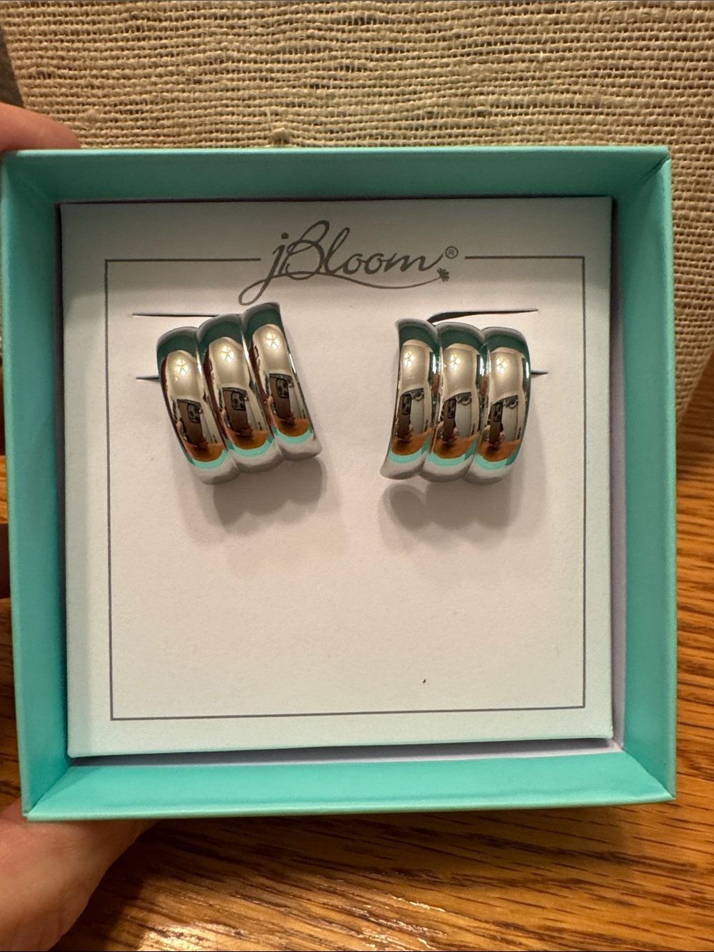 bloom Isla Stainless Steel Silver Triple-Row Hoop Earrings woman’s jewelry